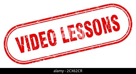 video lessons stamp. rounded grunge sign on white background Stock Vector