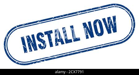 install now stamp. rounded grunge sign on white background Stock Vector ...