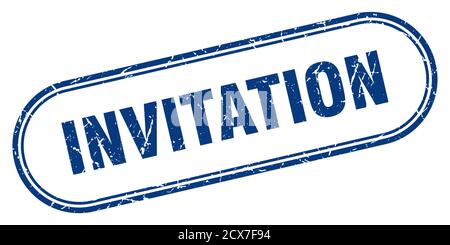 invitation stamp. rounded grunge sign on white background Stock Vector ...