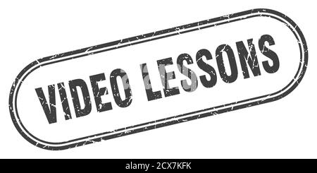 video lessons stamp. rounded grunge sign on white background Stock Vector