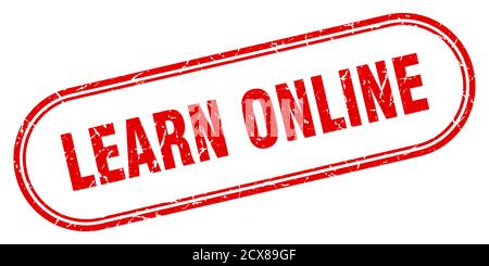 learn online stamp. rounded grunge sign on white background Stock ...