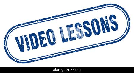 video lessons stamp. rounded grunge sign on white background Stock Vector