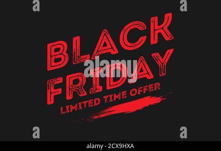 Black Friday Sale design template. Black Friday vector banner with grunge text effect Stock Vector