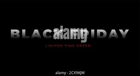 Black Friday sale banner. Minimal style Vector illustration. Black Friday isolated on black background Stock Vector
