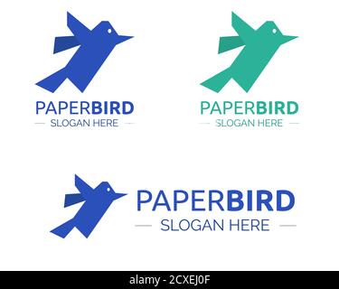 Illustration vector design of paper bird logo template for business Stock Vector