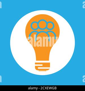 Business team flat icon. Business network building ideas icon. Design template vector Stock Vector