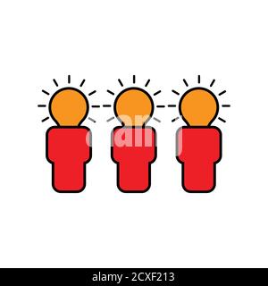 Business team flat icon. Business network building ideas icon. Design template vector Stock Vector