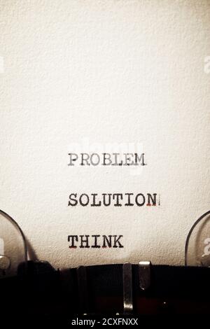 Problem solving phrase written with a typewriter Stock Photo - Alamy