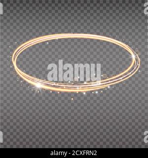 Bright halo. Abstract glowing circles. Light optical effect halo on transparent background. Vector illustration Stock Vector