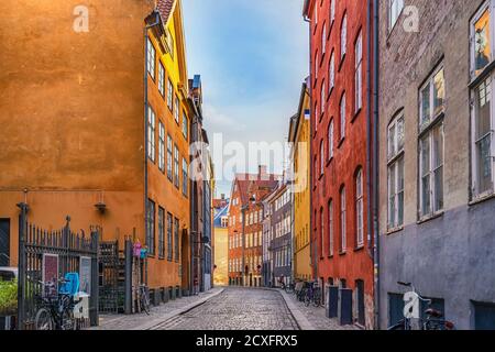 Copenhagen Denmark, city skyline of colourful house at Magstreet Stock Photo
