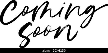 Coming soon ink brush vector lettering.  Stock Vector