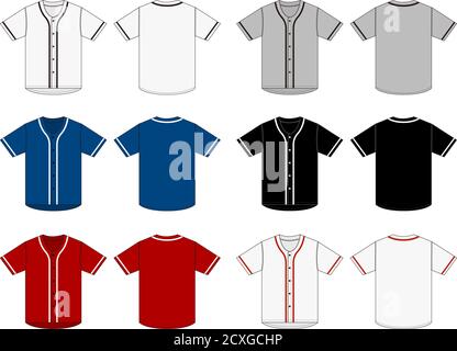 Jersey shortsleeve shirt (baseball uniform shirt) template vector  illustration / white x black Stock Vector Image & Art - Alamy