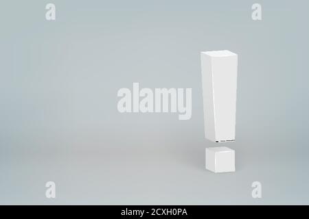 3d exclamation mark symbol on scene background, Template for your design Stock Vector