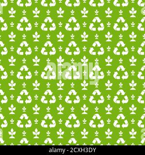 Recycle ecology Seamless pattern. Flat vector illustration. Stock Vector