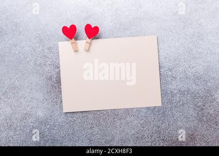 Blank greeting card. The concept of Valentine Day. Copy space for your text - Image Stock Photo
