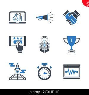 Seo and web opimization icons set Stock Vector