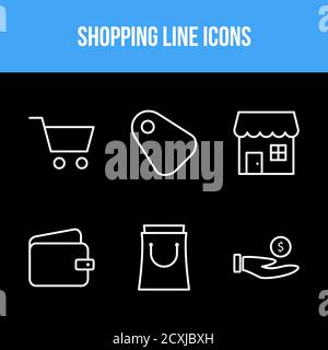 Beautiful shopping six icons in one set Stock Vector