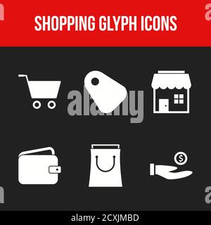 Beautiful shopping six icons in one set Stock Vector