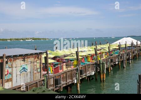 Morning at Sunset Pier, Key West, Florida Stock Photo