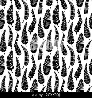 Tropical vector banana leaves seamless pattern.  Stock Vector