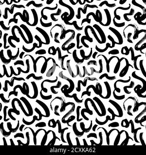 Swirled brush strokes vector seamless pattern Stock Vector