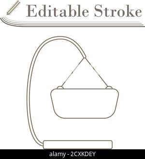 Baby Hanged Cradle Icon. Editable Stroke Simple Design. Vector Illustration. Stock Vector