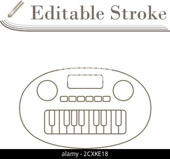 Synthesizer Toy Icon. Editable Stroke Simple Design. Vector Illustration. Stock Vector