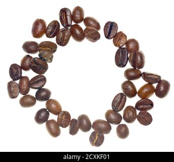 Coffee beans isolated on white background Stock Photo