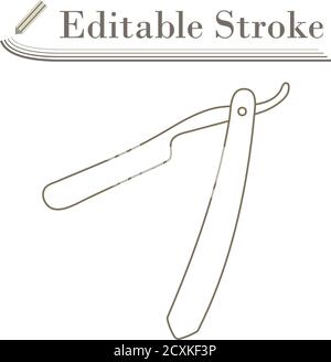 Razor Icon. Editable Stroke Simple Design. Vector Illustration. Stock Vector
