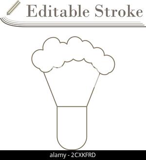 Shaving Brush Icon. Editable Stroke Simple Design. Vector Illustration. Stock Vector