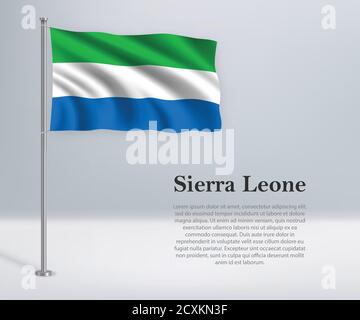 Sierra Leone realistic waving flag vector illustration. National ...