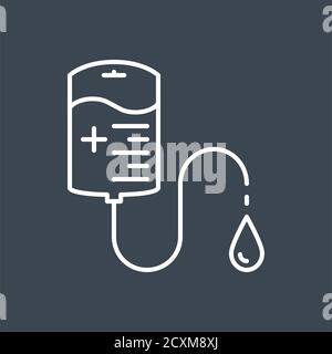 Blood transfusion related vector thin line icon. Stock Vector