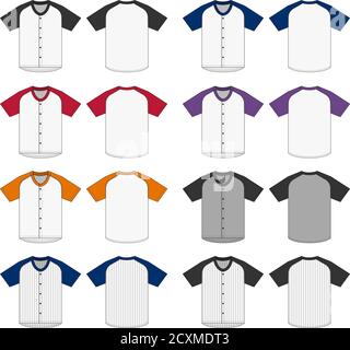 Jersey Shortsleeve Shirt Baseball Uniform Shirt Template Vector  Illustration Stock Vector - Illustration of mockup, object: 197752317