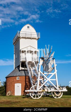 South Walsham mill is a new post mill, designed and built in the local style by millwright Richard Seago. Stock Photo