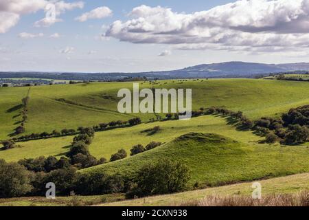 Robins Tump and the Wilderness, Shropshire Hills, near Church Stretton, Shropshire Stock Photo