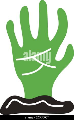 death hand out flat style icon vector illustration design Stock Vector