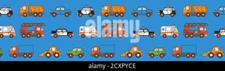 Cars pattern on blue background. Cover for pages Stock Vector