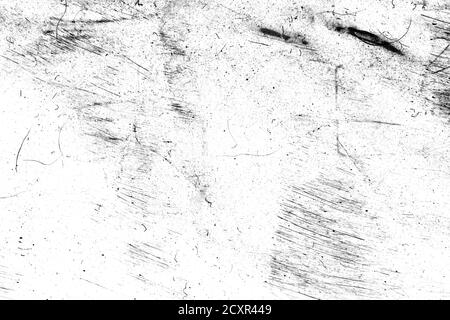 black scratches with spots on a white background Stock Photo