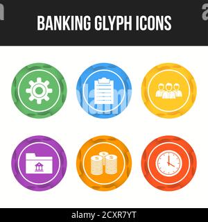 6 Beautiful Banking Glyph vector icon set Stock Vector