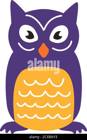 halloween owl bird flat style icon vector illustration design Stock Vector