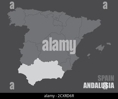 Spain Andalusia map Stock Vector