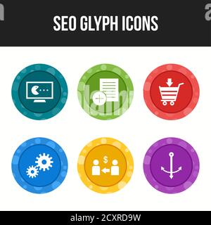 Seo icon set for personal and commercial use Stock Vector