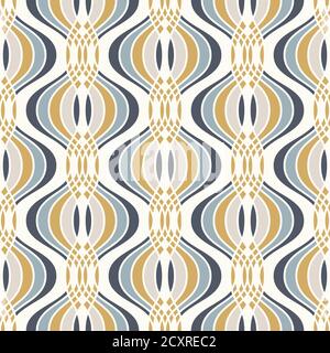 Ogee seamless vector curved pattern, abstract geometric background. Perfect for vintage wallpapers, fashion fabric print Stock Vector