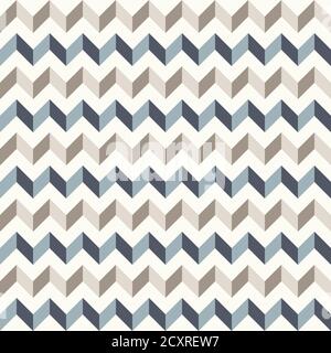 Abstract geometric background in neutral colors. Seamless vector pattern. Brown taupe, navy blue and teal natural colors. Fashion fabric patchwork des Stock Vector