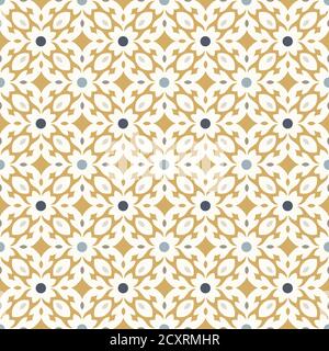 Floor tiles - seamless vintage pattern with quatrefoils. Seamless vector background. Plain colors - easy to recolor. Stock Vector