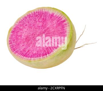 fresh radish vegetable with clipping path on a white isolated background Stock Photo