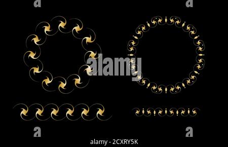 Set of gold frames. Festive design. Vector illustration EPS10 Stock Vector