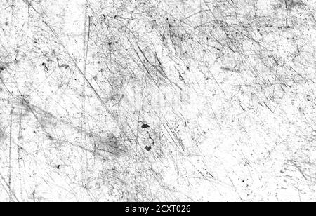 black scratches with spots on a white background Stock Photo