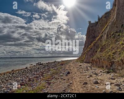 High coastal slopes on Gendarmstien pathway in South Denmark Stock Photo