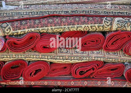 Carpets in arab village close Najran, Asir region, Saudi Arabia Stock Photo